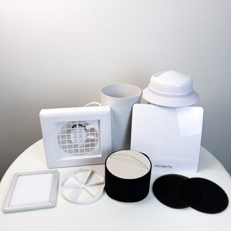 Các phụ kiện kèm theo thiết bị Máy cấp khí tươi hồi nhiệt seri VT501 VT502 bản 2024